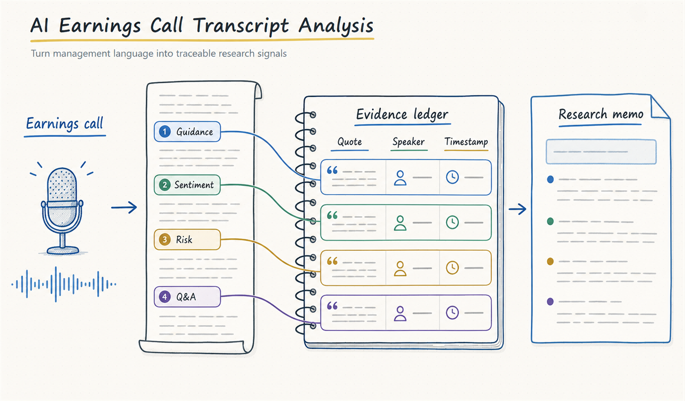 AI earnings call transcript analysis workflow with QVeris