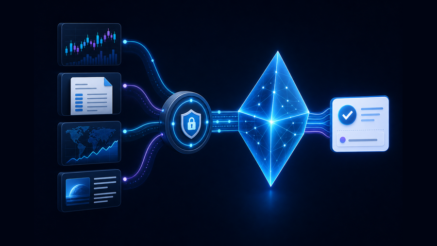 Financial data routed through a controlled tool layer into Gemini