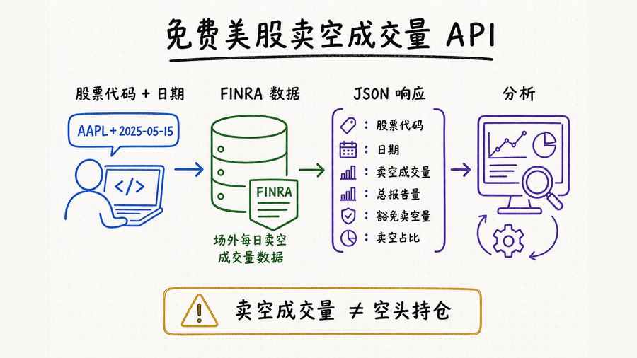 免费美股卖空成交量 API