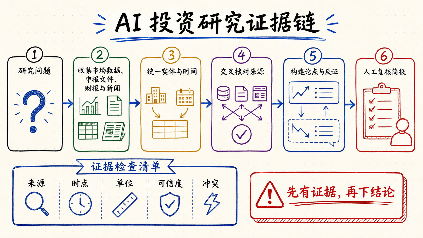 AI 投资研究证据流程