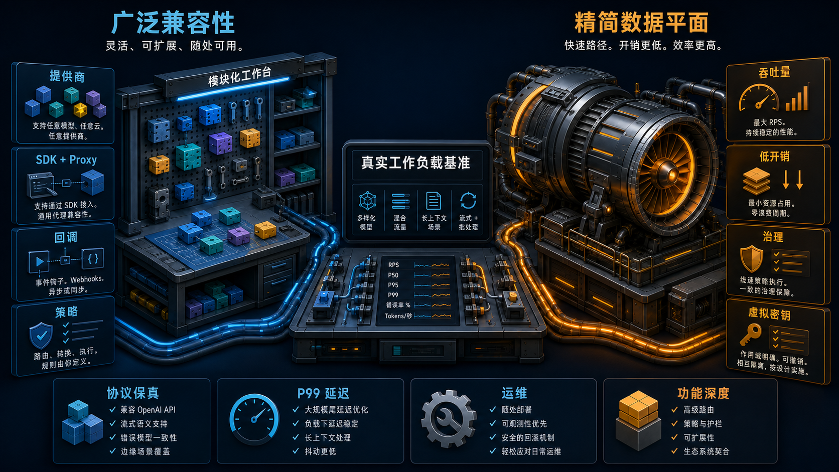 LiteLLM 与 Bifrost 兼容性和性能对比图