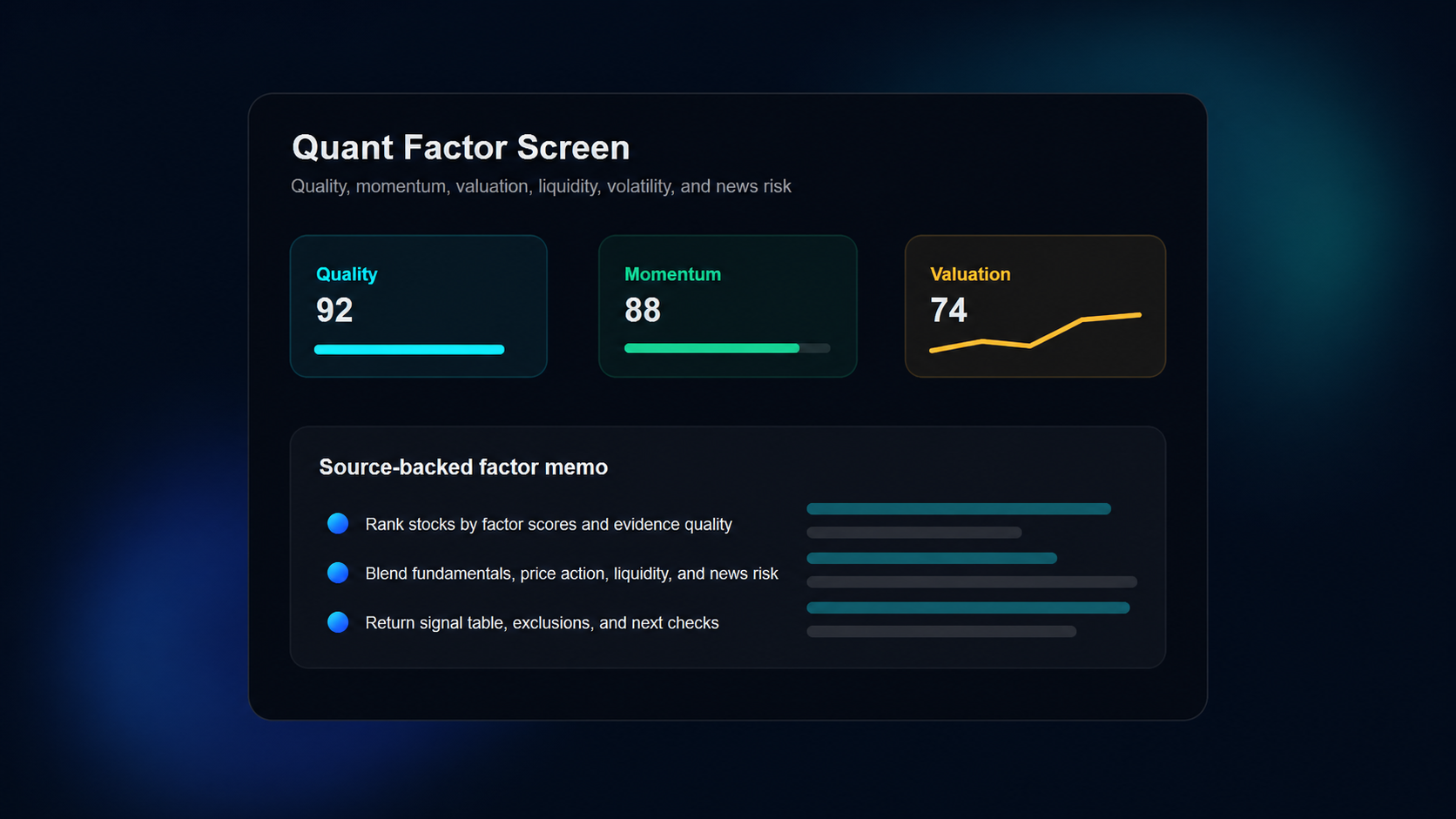 Quant Stock Screener: Rank Factors with Auditable Evidence