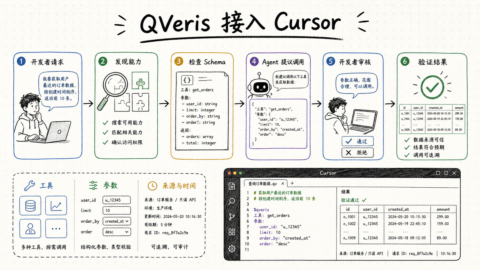 QVeris 接入 Cursor 中文示意图