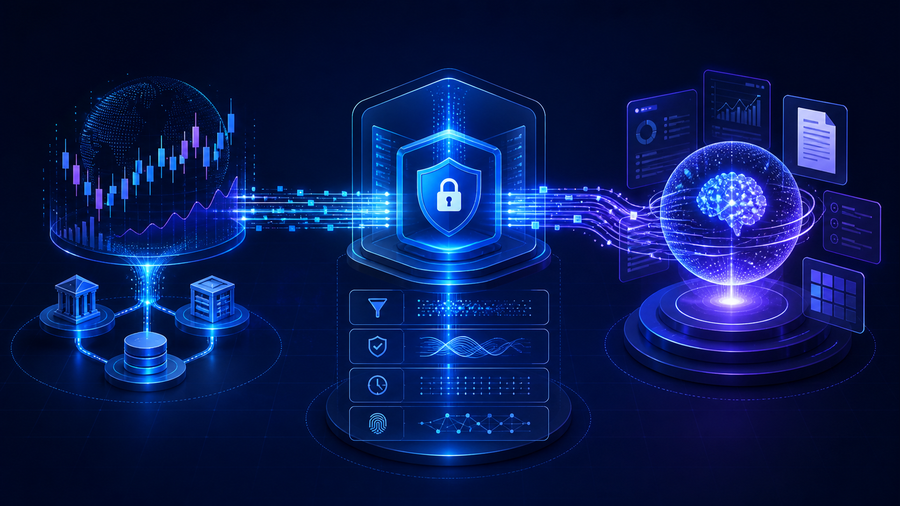 Secure real-time stock data flow through a read-only tool gateway into Microsoft Copilot